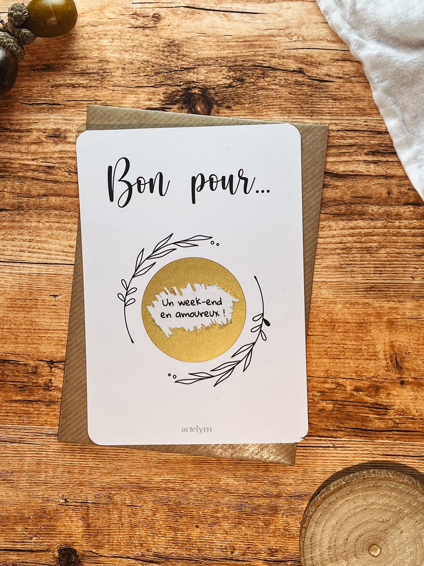 Carte à gratter "Bon pour..."