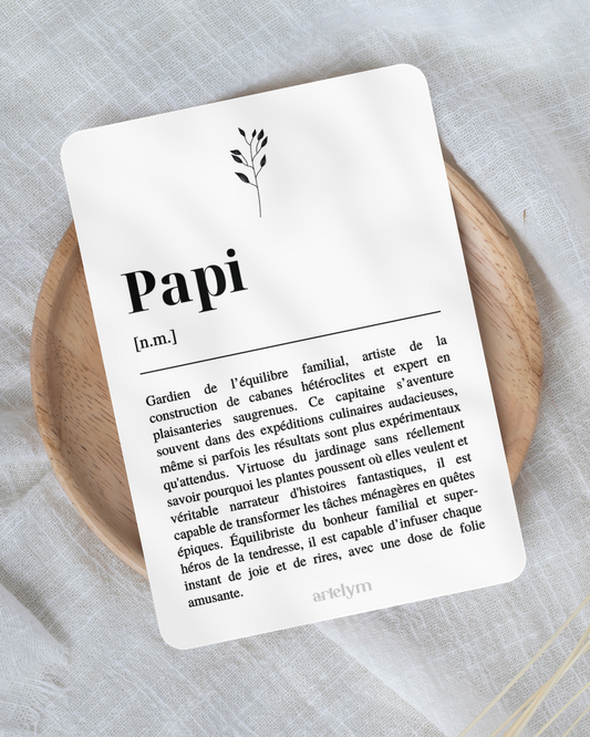 Carte Définition "Papi"